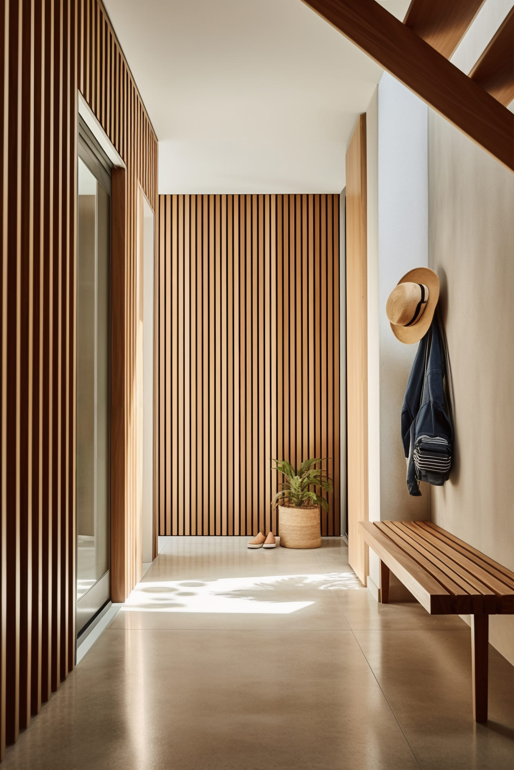 modern styled small entryway