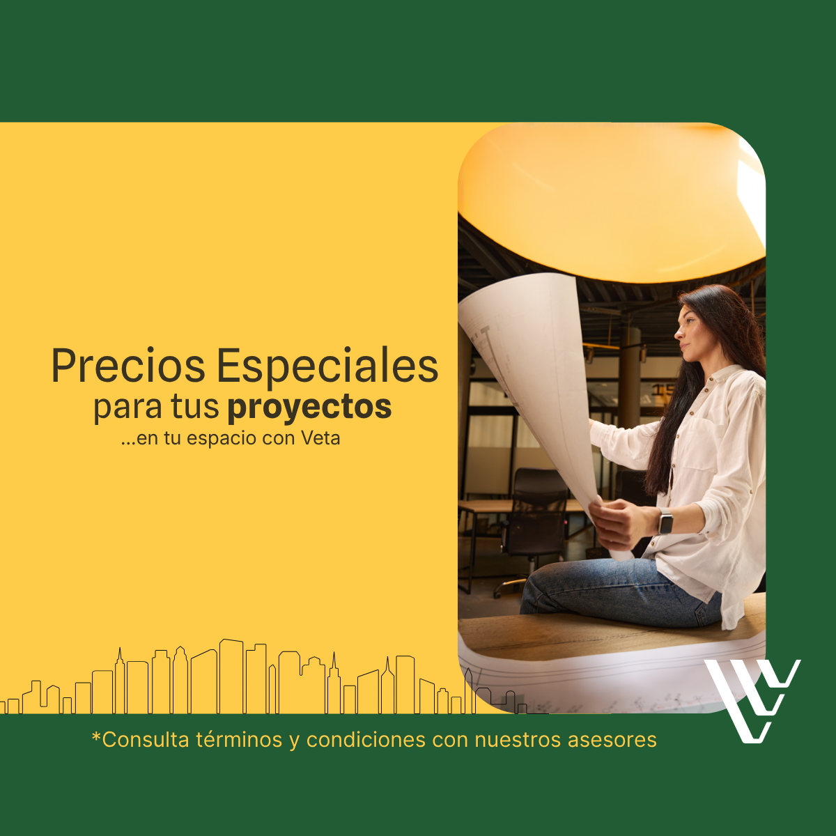 banner precios especiales para proyectos veta vertical (cuadrado)