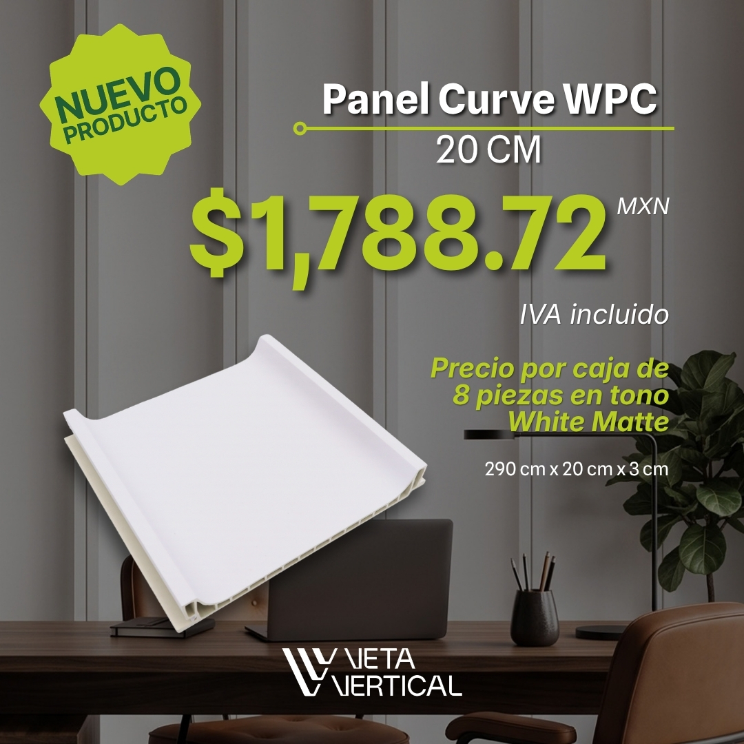 anuncio nuevo producto panel curve 20 cm solo white matte (cuadrado)