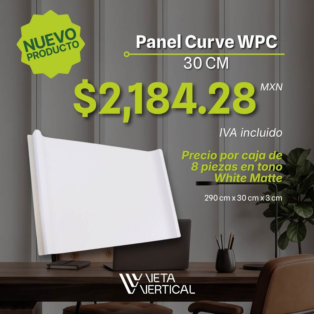 anuncio nuevo producto panel curve 30 cm solo white matte (cuadrado)